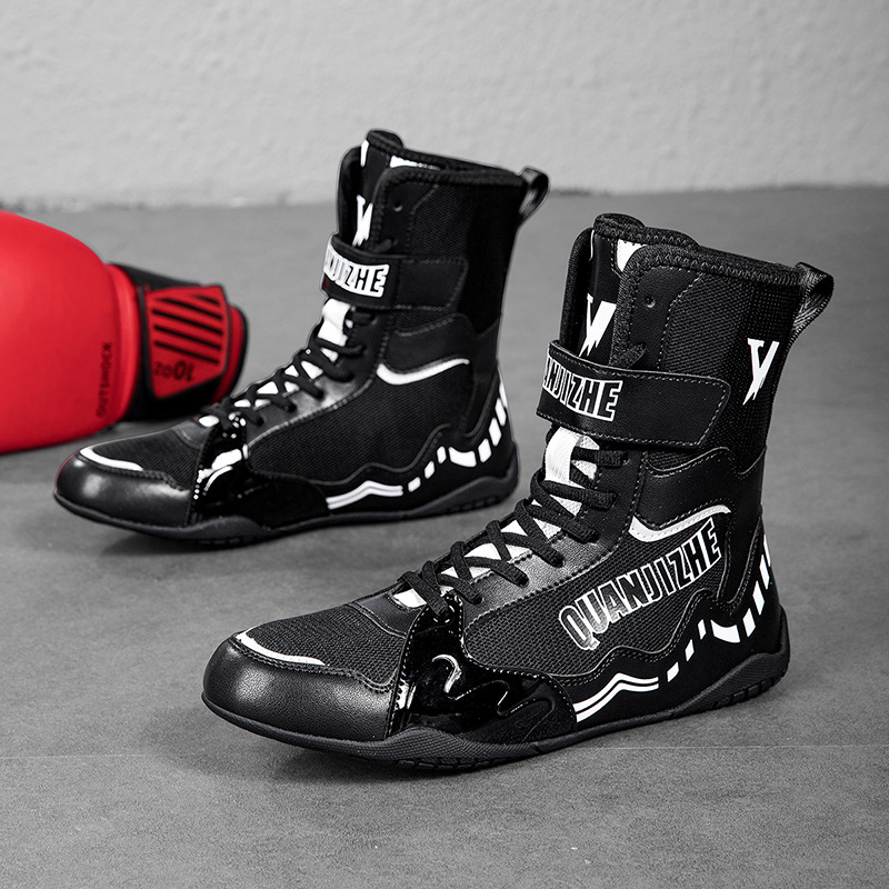 Professional Boxing Shoes, Sanda Fighting Shoes, Non-Slip and Wear-Resistant Martial Arts Training Boxing Shoes, Taekwondo Muay Thai Men's Fighting Shoes
