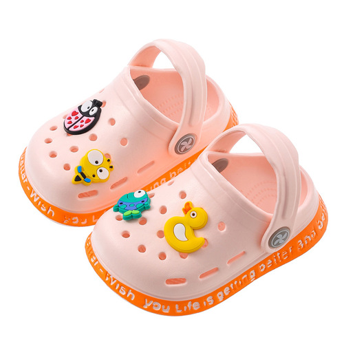 Children's sandals and slippers for girls in summer for small and medium-sized children and babies indoor soft-soled non-slip cartoon little boy's Baotou hole shoes