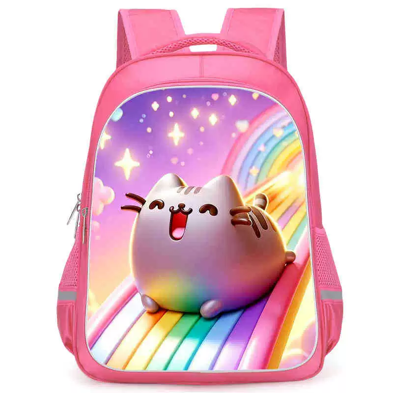 Рюкзак учебный Pusheen Fat Jimao с принтом периферийного типа, через стекло, зарубежная торговля, школьный рюкзак