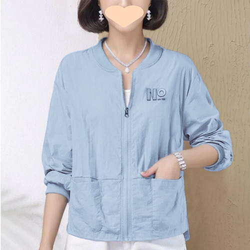 Lightweight Short-Sleeve Women's Sun Shirt 2025 Mother's Style Casual Baseball Jacket Small Figure Jacket Top for Summer