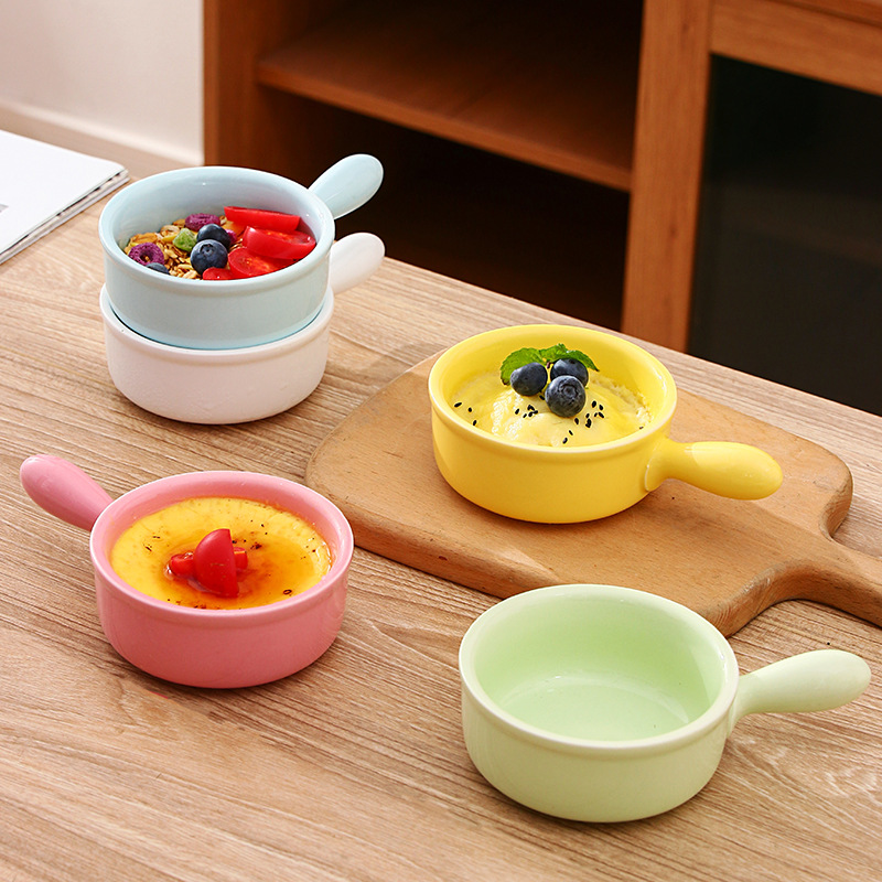 创意陶瓷带柄调味碟 手把小碟子酌料碟沙拉酱碟 个性西餐餐具