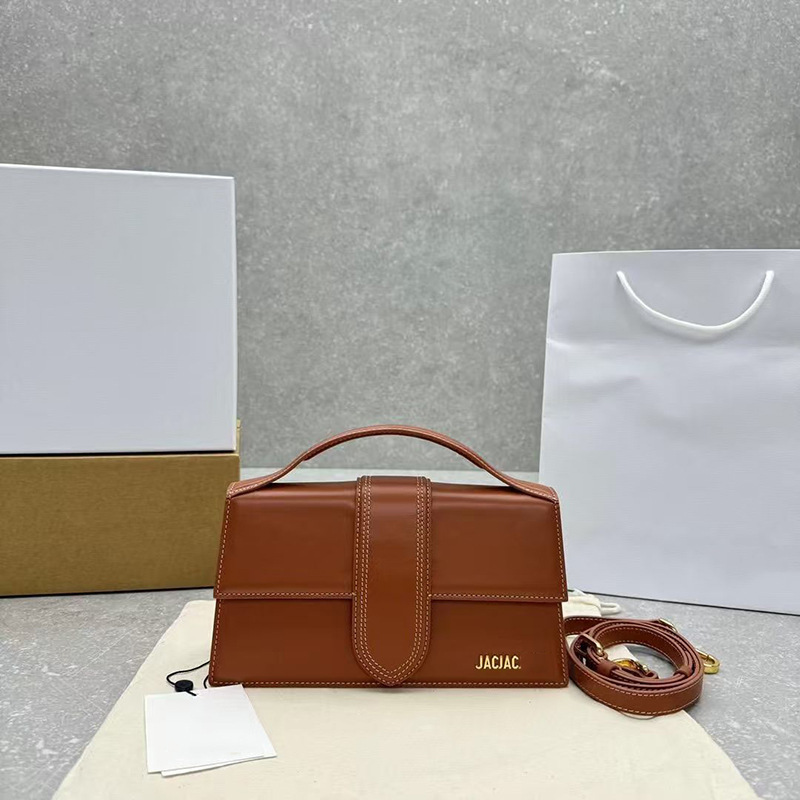 Jacquemus Niche Design French Brand Fashion Flap-Style Textured Handbag Single Shoulder Crossbody Small Square Bag