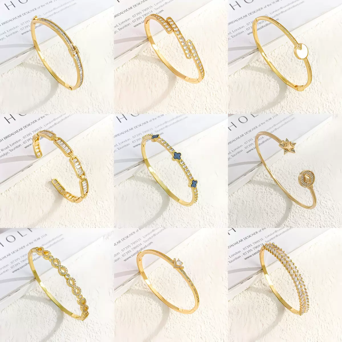 手镯方糖锆石手镯跨境热销时尚轻奢竹节小众百搭可调节不掉色手镯