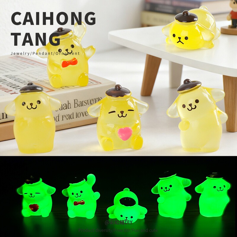 New Resin Luminous Cute Puppy DIY Animal Home Desktop Decoration Ornaments Homemade Adorable Pendants