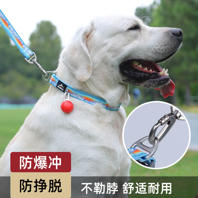 跨境狗狗牵引绳舒适不勒脖宠物项圈狗狗反光牵引绳可调节牵引项圈|undefined