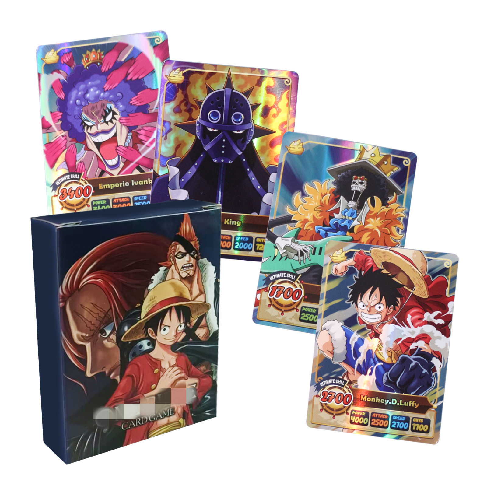 Cross-Border 50-Piece English Naruto Flash Cards Demon Slayer Dragon Ball Pirate Game Collectible Cards Battle Cards