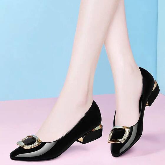 Super Soft Leather Autumn New Mothers' Shoes Soft Sole Comfortable Middle-aged Women's Shoes Women's Leather Shoes Fashionable All-match Thick Heel Single-layer Shoes