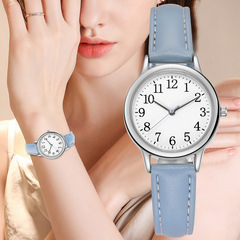 Cross-border foreign trade new simple digital fashion women's quartz watch compact belt women's watch women's watch wholesale