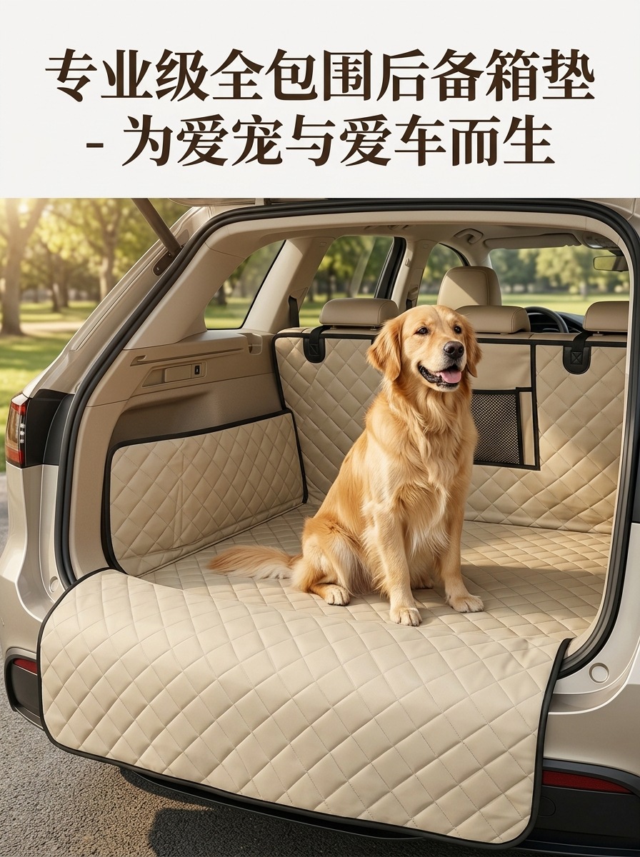 Car pet mat made of Oxford fabric, waterproof, dirt-resistant, non-slip, anti-stain, portable and easy to store, universal trunk mat for car models