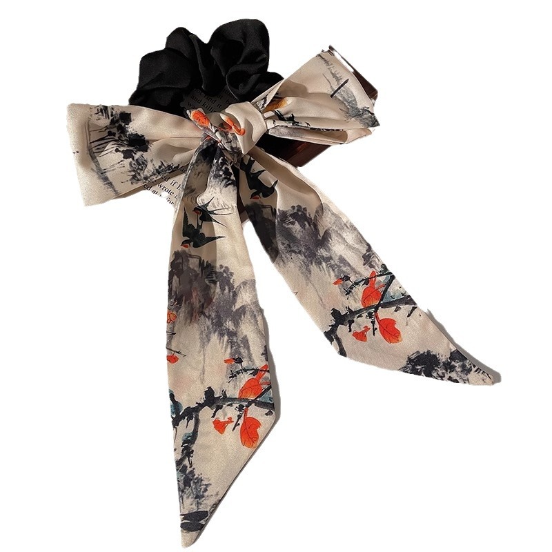 Retro estilo nacional arco de mariposa anillo de cabello intestino grueso correa de cabello 2024 nuevo temperamento femenino cabello de cola de caballo estilo retro