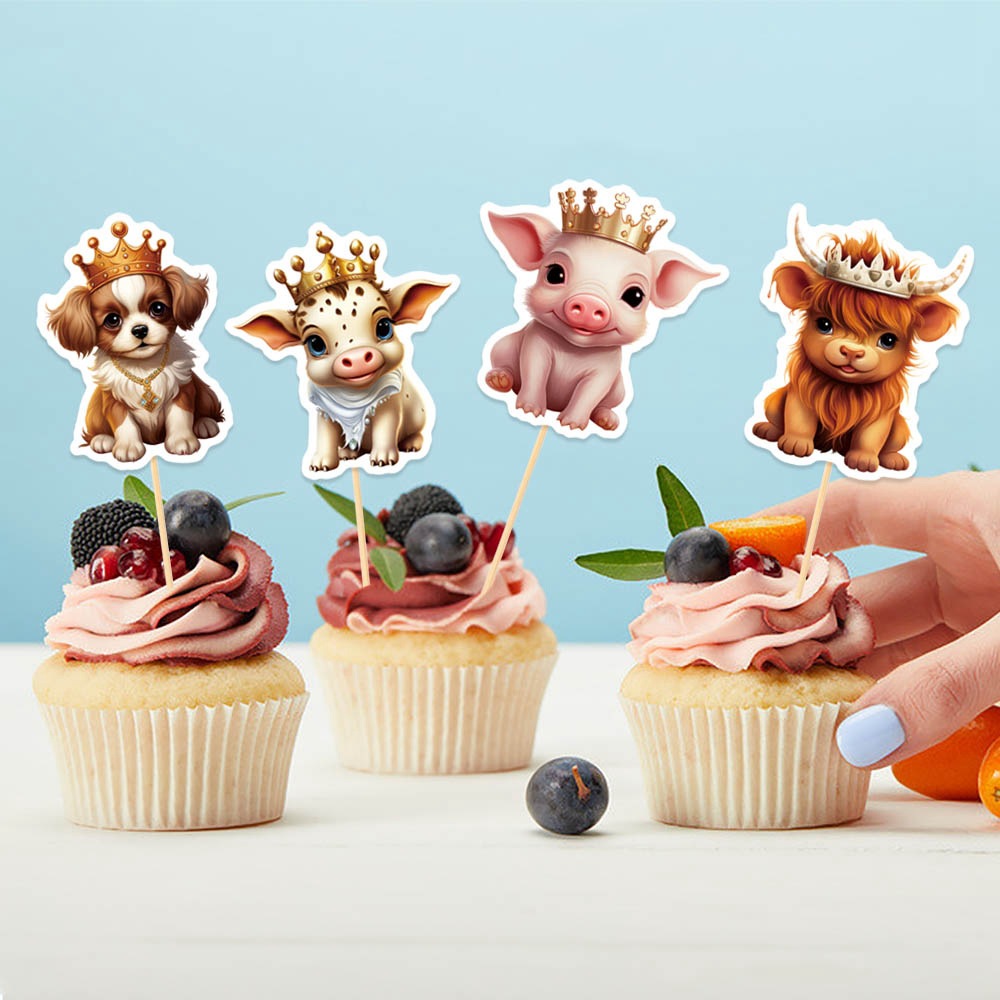 Nuevo producto Tema animal Fiesta de cumpleaños Decoración de pastel Plugin Dessert de cumpleaños Mesa para hornear Decoración de pastel Inserte