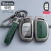 B-style transparent retro TPU-dark green shell + H ring leather buckle + horseshoe buckle