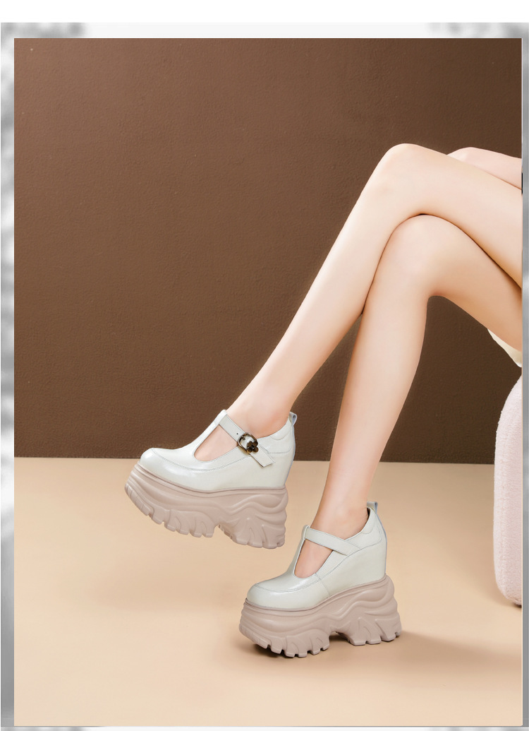 Giày cao gót nữ đế xuồng platform gót vuông kiểu Pháp, gót 14 cm — màu đen chi tiết 6