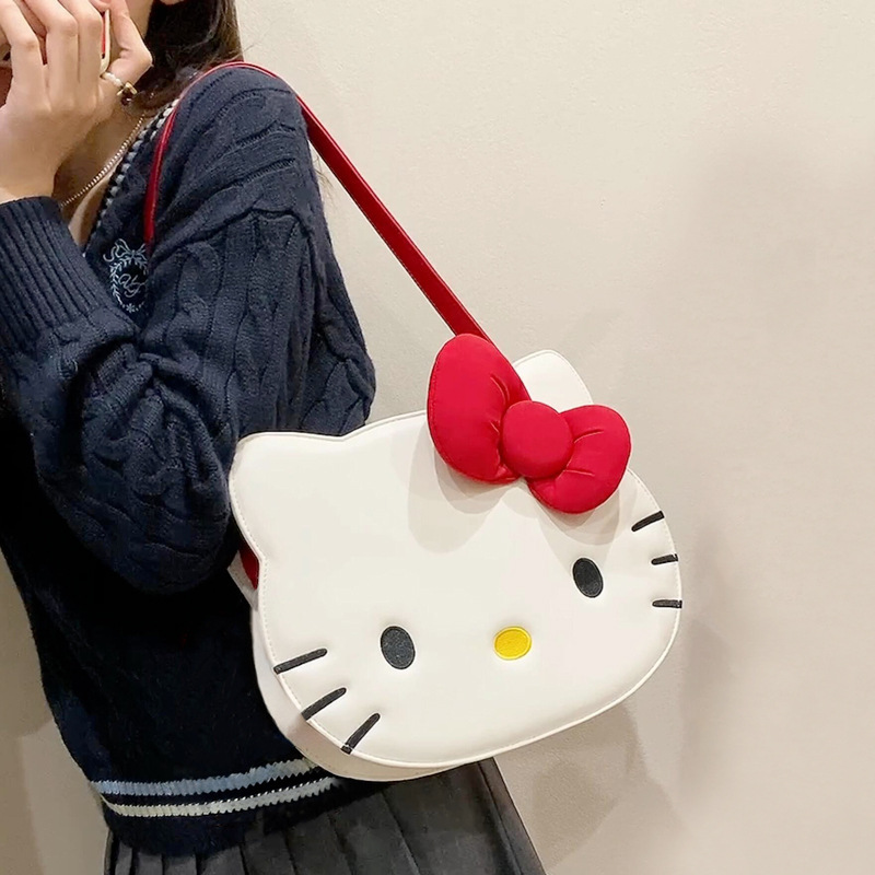 2025 New Ladies Shoulder Bag Backpack Cartoon Girl Cute Hello Kitty Bag Large Capacity Bag Tote Bag 2025 New Ladies Shoulder Bag Backpack Cartoon Girl Cute Hello Kitty Bag Large Capacity Bag Tote Bag
