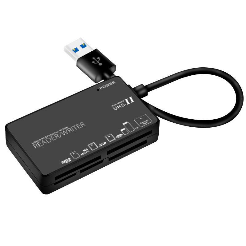 Ventas de la fábrica modelo privado lector de tarjetas USB2.0 HDHC teléfono móvil tarjeta de memoria de alta velocidad caja de contraseña seis en uno lector de tarjetas CF
