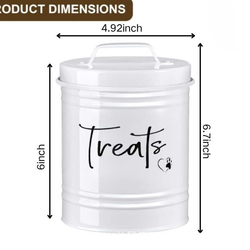Nueva lata redonda a prueba de humedad de estilo americano, cubo de almacenamiento de comida para perros y gatos de hojalata, cubo de almacenamiento de bocadillos para mascotas, portátil con tapa