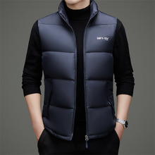 马甲男士高端冬季新款中年立领加厚爸爸保暖宽松纯色棉服马甲外套