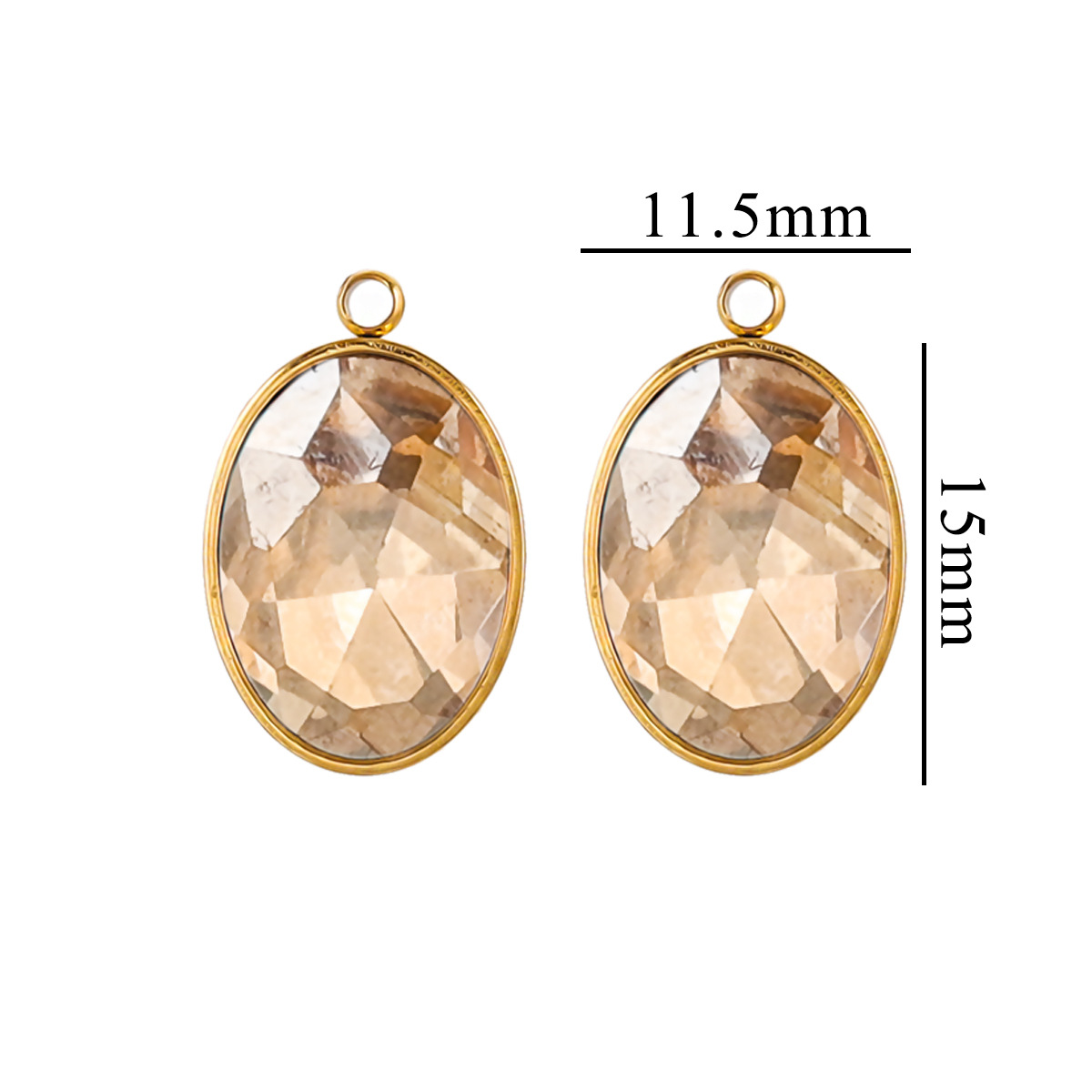 Joyas hechas a mano de bricolaje transfronterizas accesorios de acero inoxidable colgante collar de cristal ovalado pendiente colgante colgante