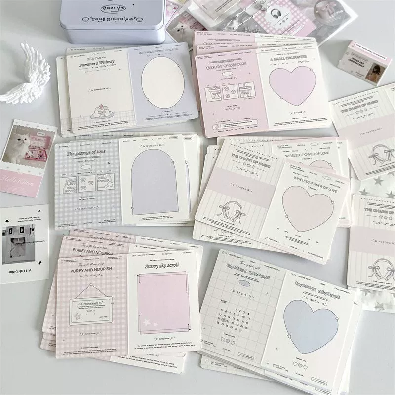 Корейская версия, мини-складная карточка, картонная защита, маленькая карточка, упаковочный материал, декоративная складная поздравительная открытка с сообщением