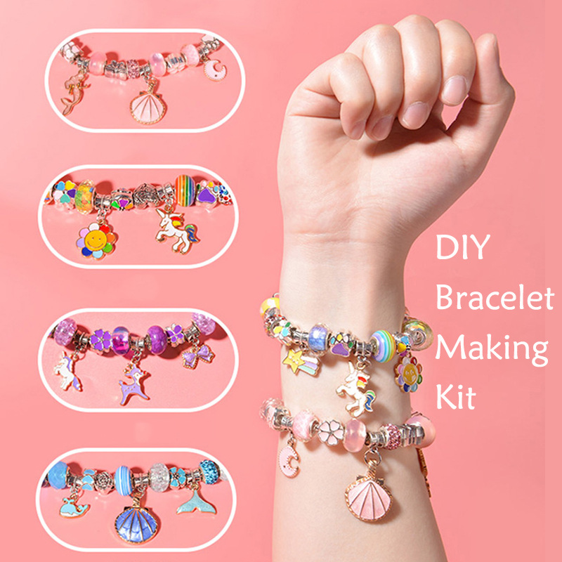Joyería de los niños educativos creativo DIY cristal caliente pulsera cuentas regalo cumpleaños caja traje