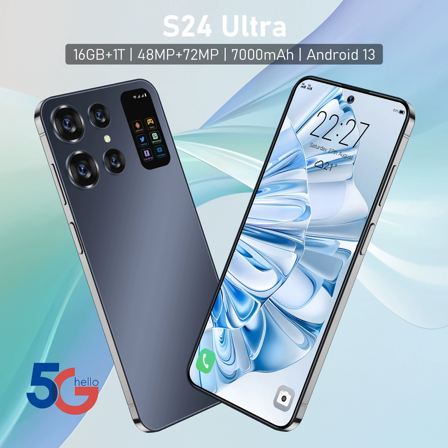 爆款跨境外贸手机S24Ultra7.0寸大屏高清16+1T大内存源头工厂代发