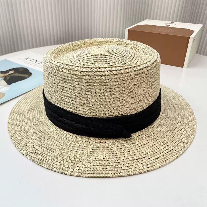 Flat top - beige hat (black belt)