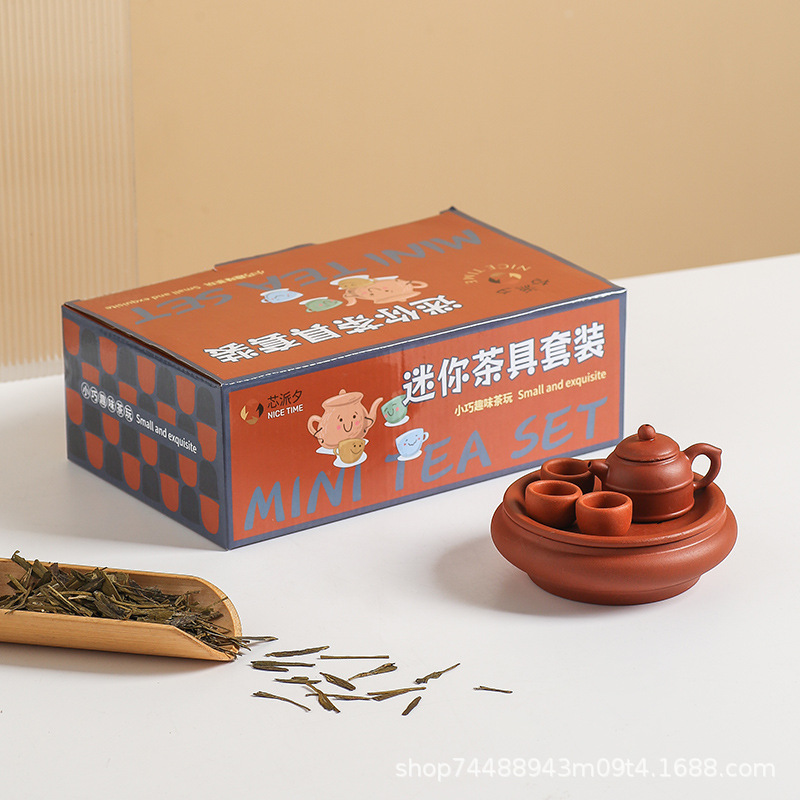 Interacción padre-hijo mini Chaoshan kung fu juegos de té nostálgico simulación juegos de té mini juegos de té tipo almacenamiento de agua pequeño juego de té