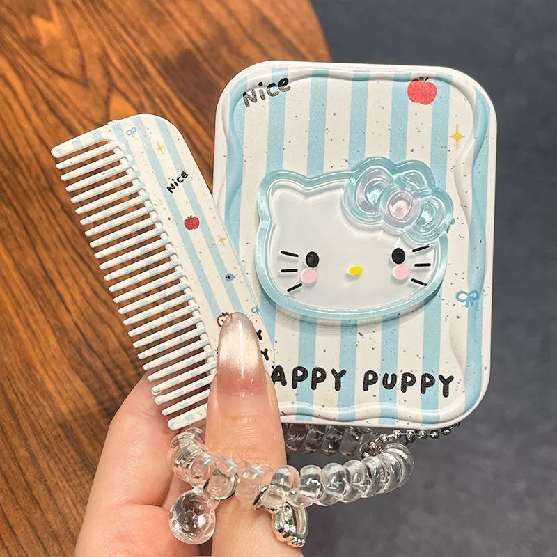 Привет Китти, Hello Kitty, милое портативное складное зеркало для студентов, 2 в 1