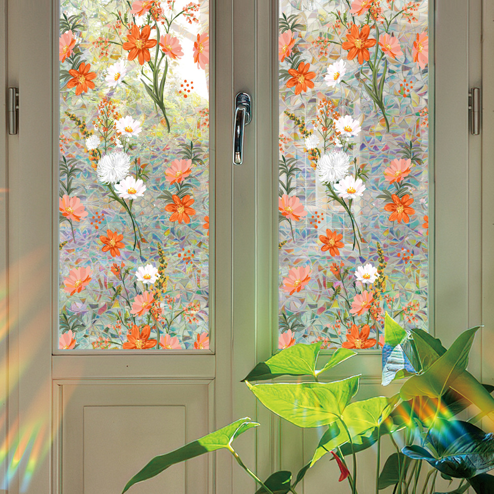 140g Weight Glass paster Home Textiles & Decor Type PVC Material Leaf Pattern Casual, Pastoral Style Casual Pastoral Leaf PVC Glass Paster Wall Art 77