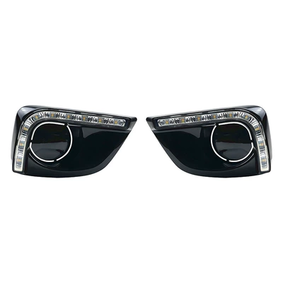 Suitable for Toyota 2014 New Vios daytime running light (Gündüz işıqları) - three-colors-regular-white-light-flowing-yellow-light-for-turning-signals-ice-blue-light-left-and-right-one-set