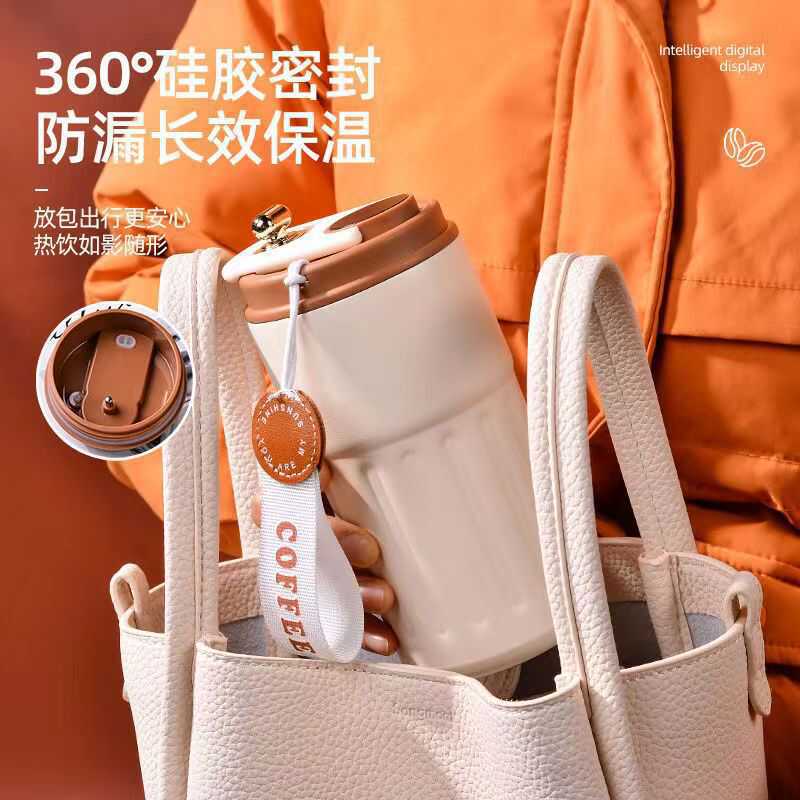 Taza de café con aislamiento térmico, taza de agua con aislamiento térmico para niñas, taza portátil de alto valor, taza de acero inoxidable, LOGOTIPO grabado