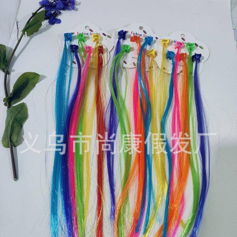 Processed Kidsren's Hair Accessories Ins Colorful Personalized Wig Braids Unicorn Hairpin Girls Bow Hairpin Clip