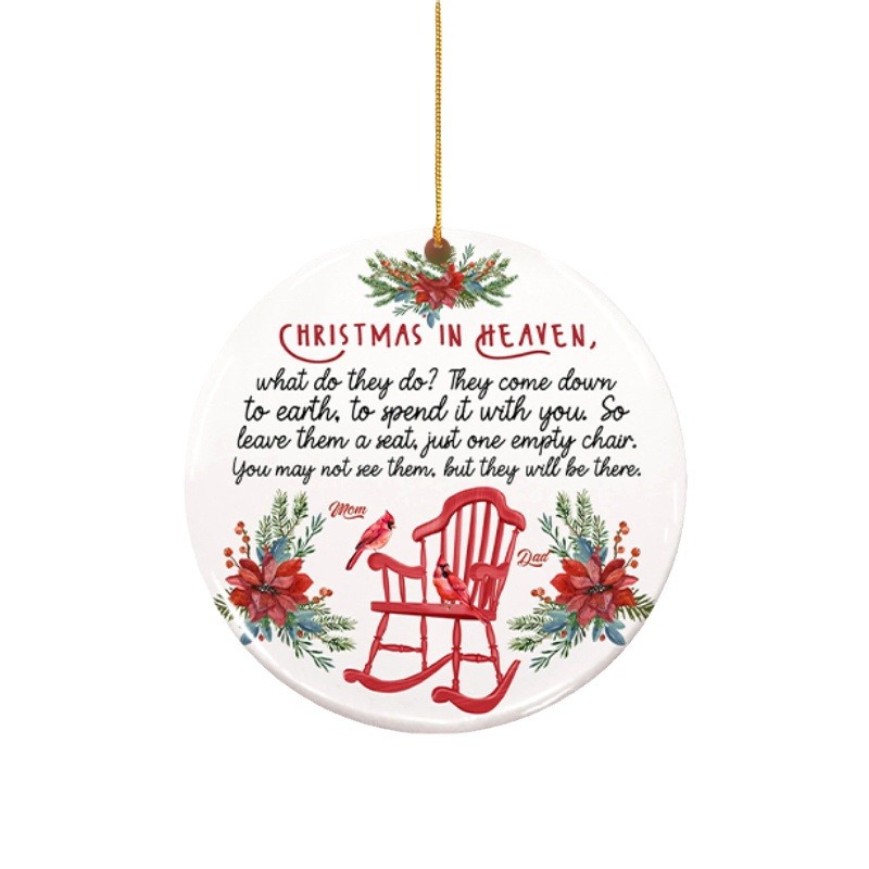 Navidad transfronteriza en inglés colgante redondo 2D acrílico decoración colgante mochila accesorios de regalo colgante de automóvil