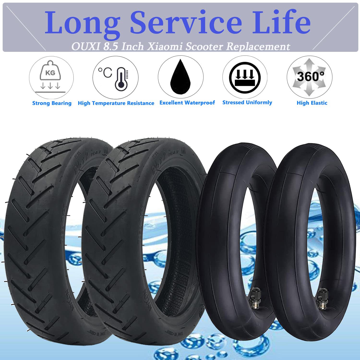 Suitable for Xiaomi Electric Scooter Tires 8 1/2X2 Inner and Outer Tires 8.5Xm365 Scooter Tires