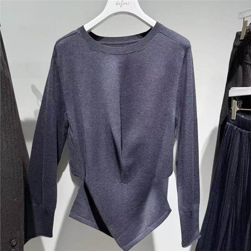 Mm Mall Same Style 2026 New Cloud Smoke Gray Knit Sweater for Women 1H2130292 Cloud White Top 1H2130291