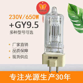 厂家直销石英聚光灯钨丝灯 GY9.5 650W泡船探照灯灯泡摄影舞台灯
