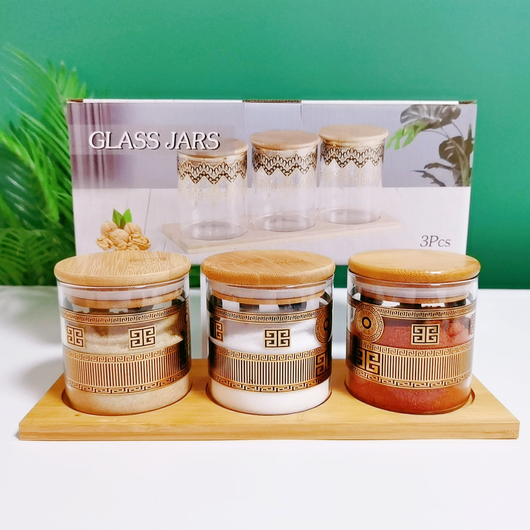 Fábrica directa transfronteriza dedicada para el Comercio exterior Exportación de vidrio cilíndrico sazonador tarro de almacenamiento
