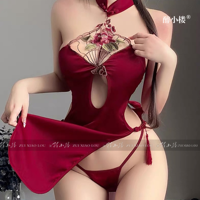 1253大码情趣内衣性感制服套装纯欲免脱诱惑古风国风旗袍肚兜睡裙