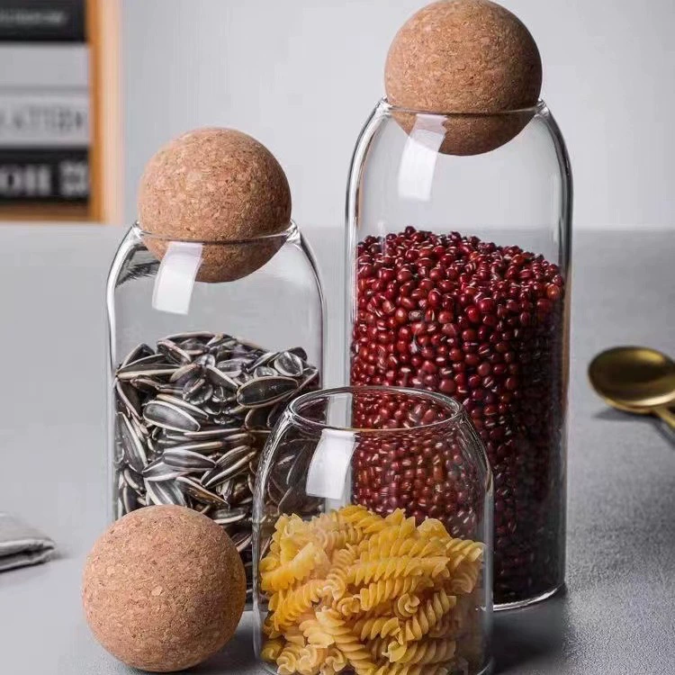 Стеклянная бутылка, герметичная банка, банка для хранения кофейных зерен, кухонные принадлежности, банка для хранения, пробковая бытовая банка для хранения