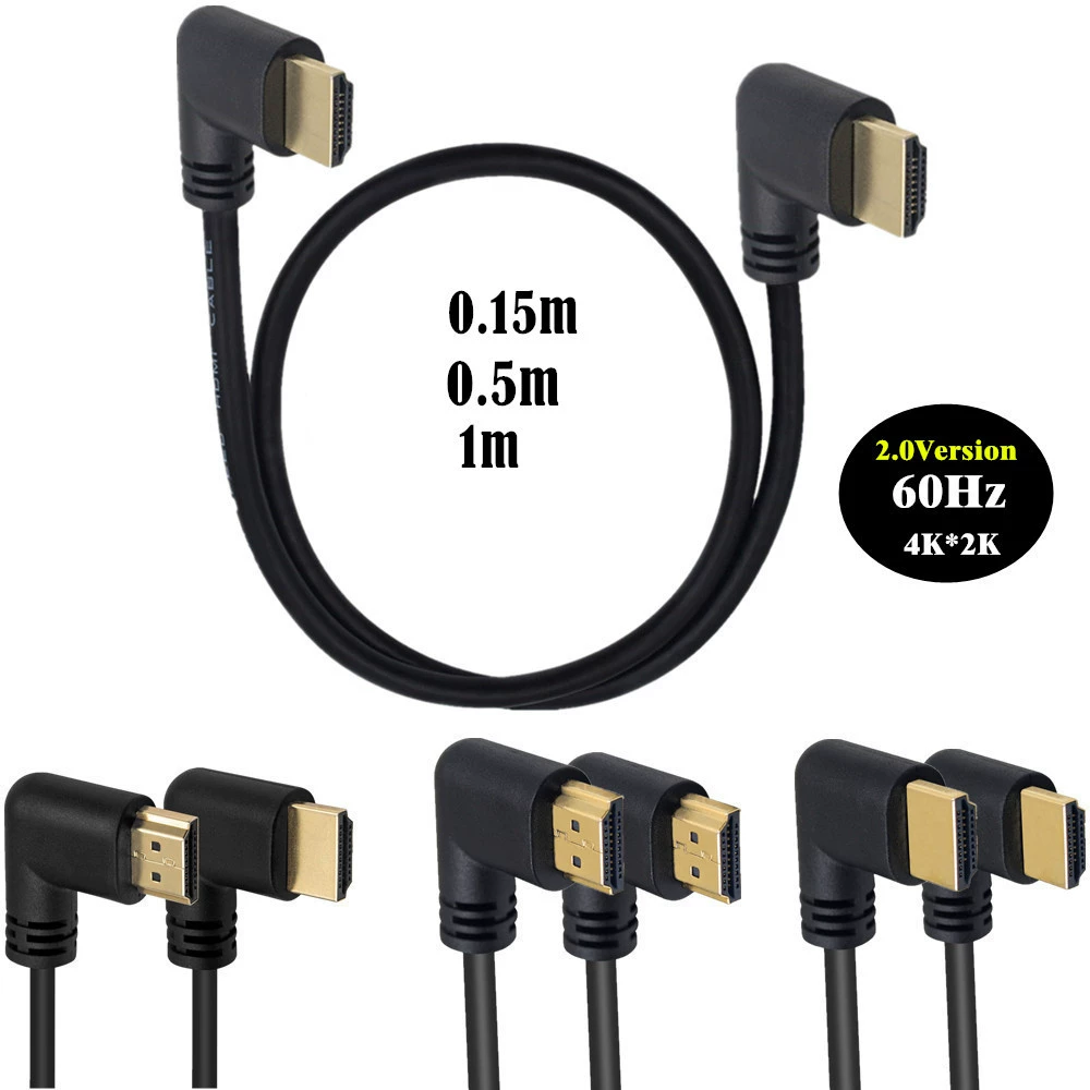 2.0 версия HDMI HD Line Link ТВ соединительный кабель данных 4K*2K 60Hz справа налево 15см;