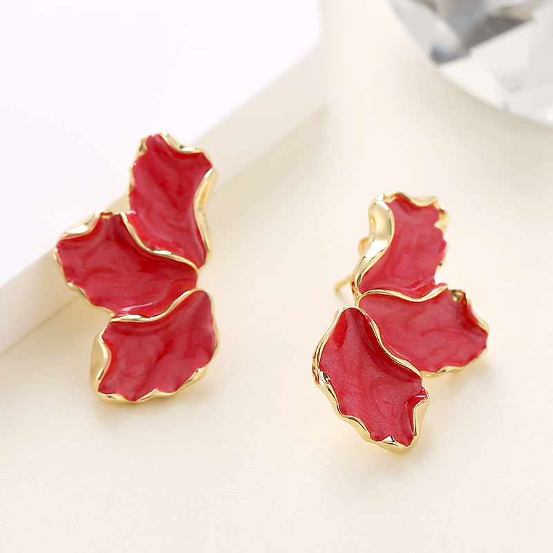 1 Pair Quantity 1 Pair IG Style Sweet Flower Enamel Alloy Ear Studs