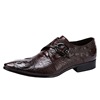 Men's classic suit for leather shoes English style, crocodile print, genuine leather, cowhide