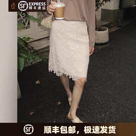 镂空设计感白色蕾丝半身裙女2025夏季新款气质优雅高级大码a字裙