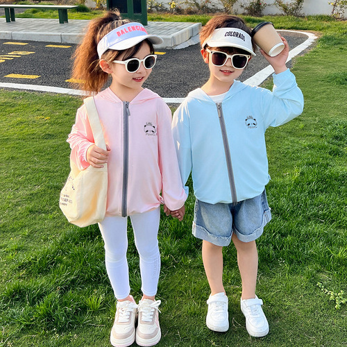 Summer children's clothing children's ice silk skin clothing for boys and girls breathable baby air conditioner jacket outerwear children's clothing for middle and small children