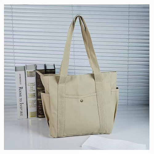 Large Capacity Canvas Tote Bag for Work and Outing, High-Quality, Commute-Friendly, Versatile, Literary Student Style Shoulder Canvas Bag