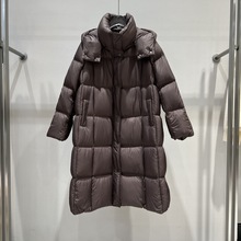 2025冬季新款女装休闲可拆卸帽子立领加厚中长款羽绒服41110045