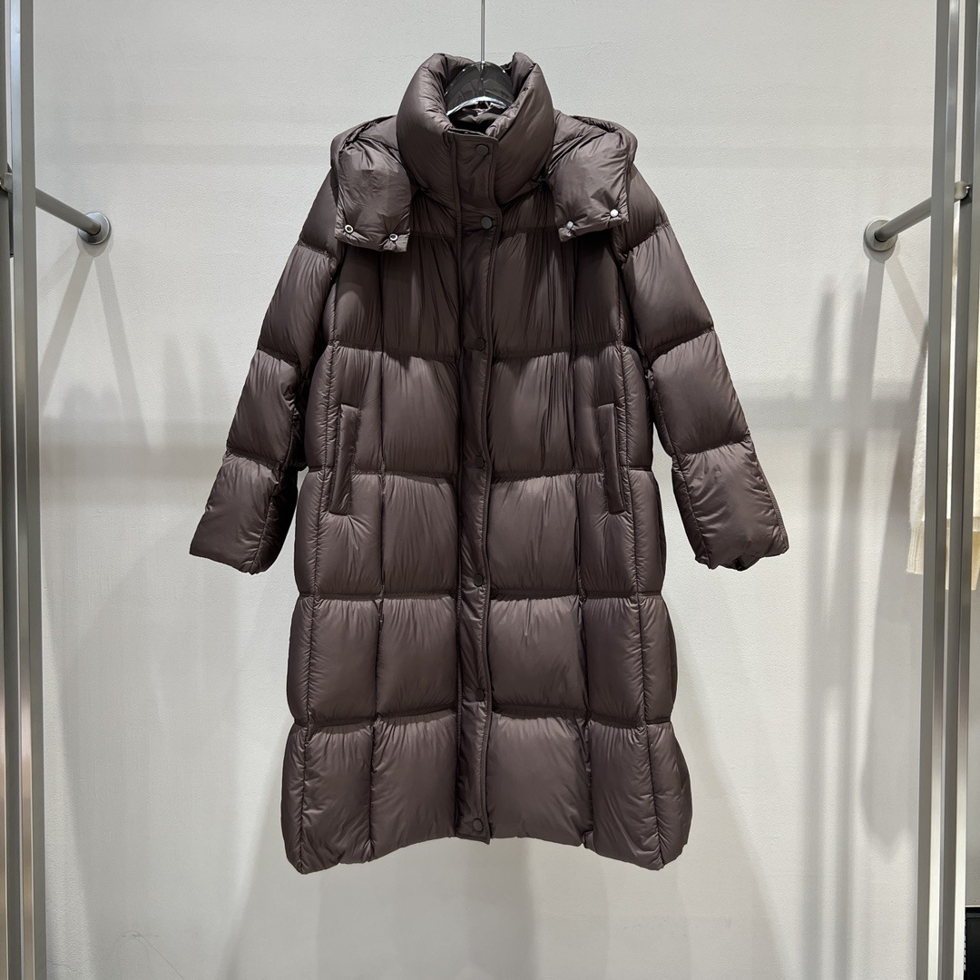 2025冬季新款女装休闲可拆卸帽子立领加厚中长款羽绒服41110045