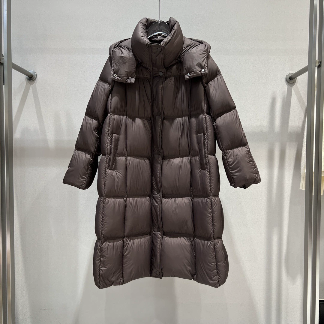 Зимняя новинка 2025: Женская повседневная утепленная куртка средней длины с отстегивающимся капюшоном и воротником-стойкой 41110045