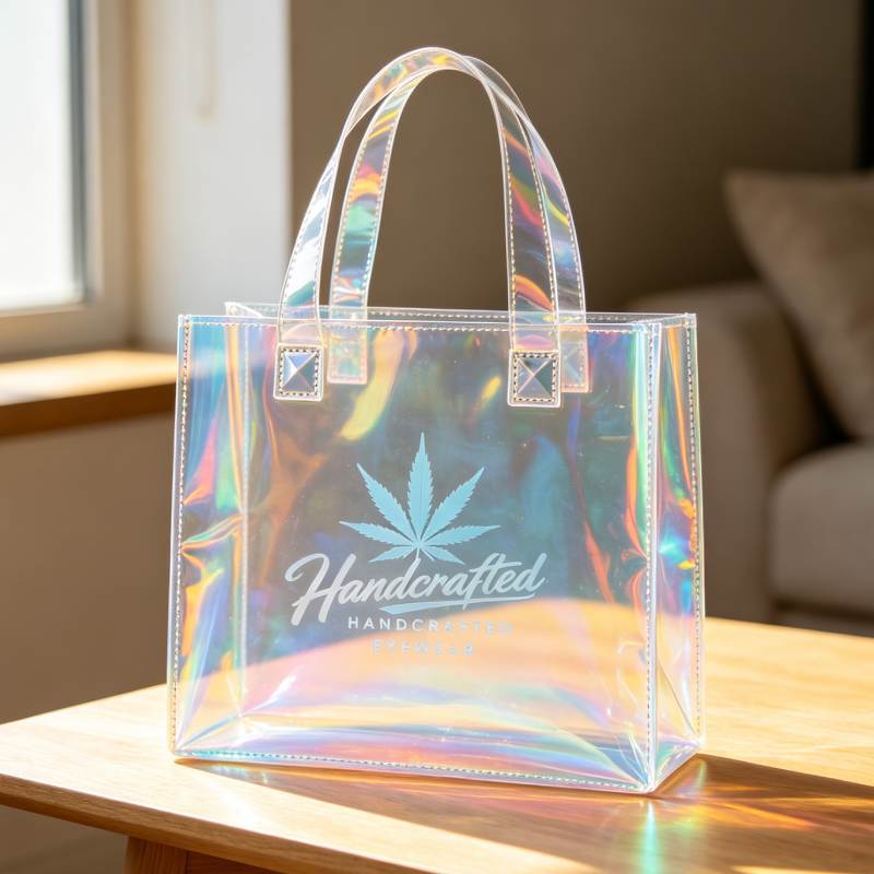 厂家PVC定制透明手提袋服饰购物袋定做字母图案pvc果冻袋可印logo