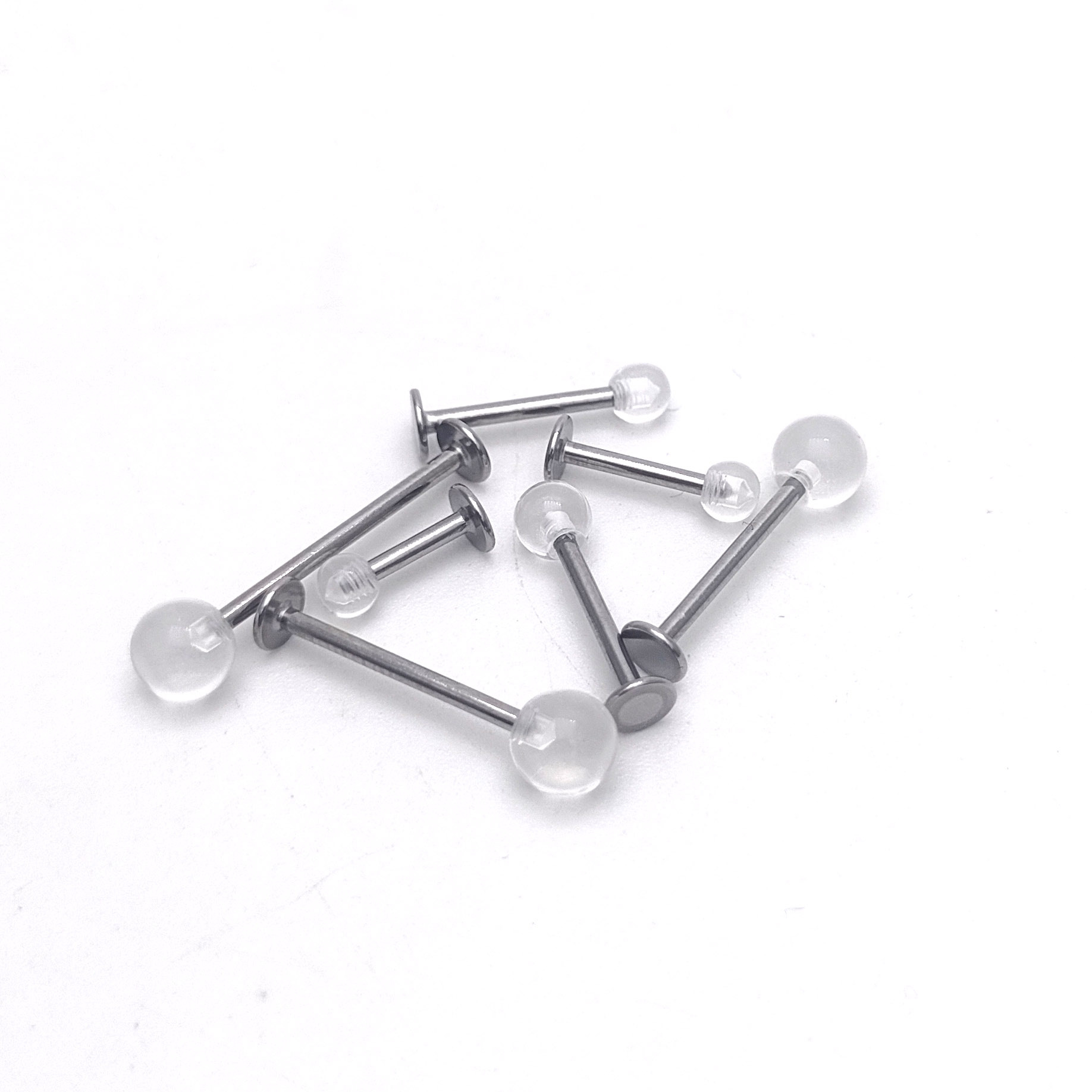 Stainless Steel Nose Stud With Acrylic Bead Piercing Jewelry_voghion.com
